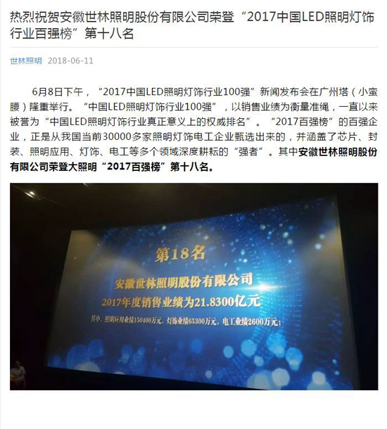 品牌榮譽|安徽世林、凱撒琳為“2017百強榜”繼續添熱度！